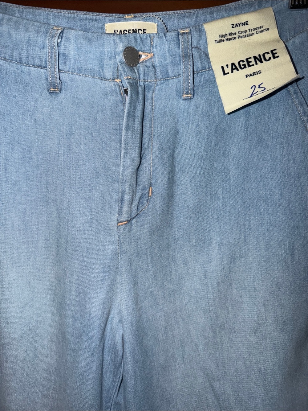 L'AGENCE Light Blue Wide Leg Jeans - Picture 3 of 4